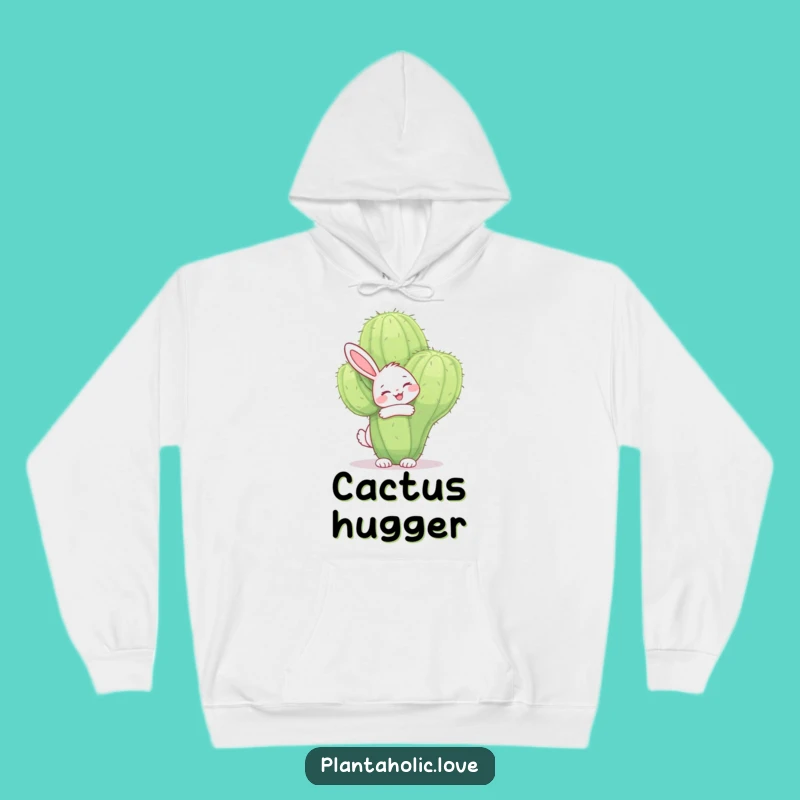 Cozy Funny Bunny Cactus Hoodie: Warm Hugs for All