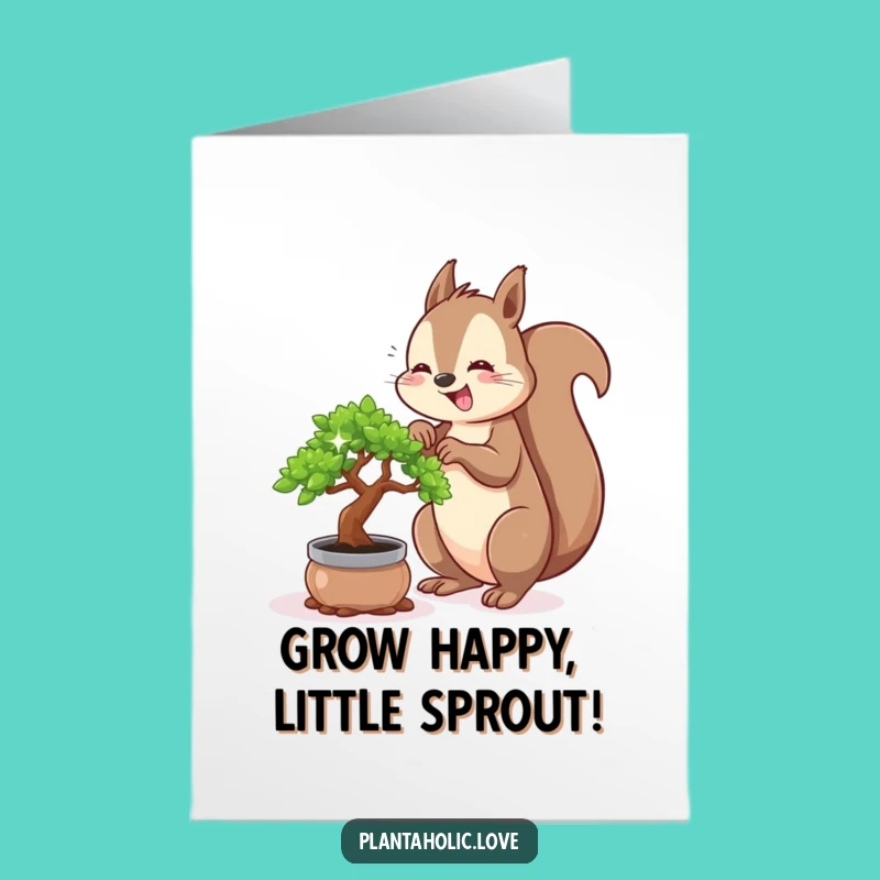 Squirrel Bonsai Free Printable Birthday Card - Cheerful Downloadable Gift