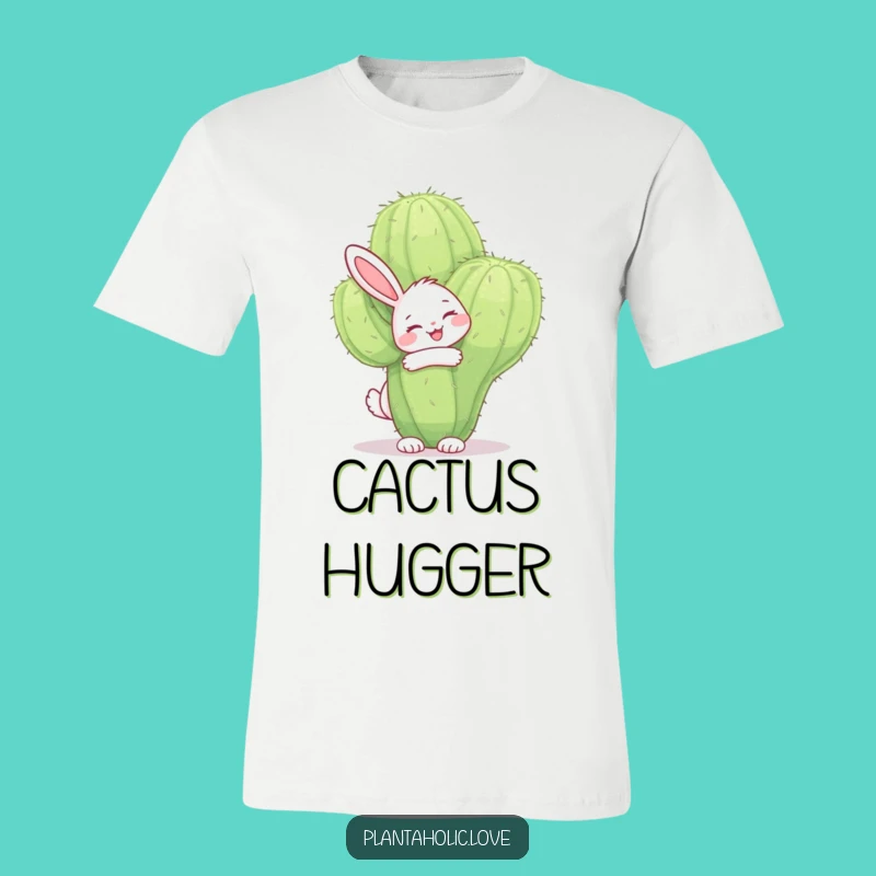 Funny Bunny Cactus Hug T-Shirt: Spread Unconventional Love